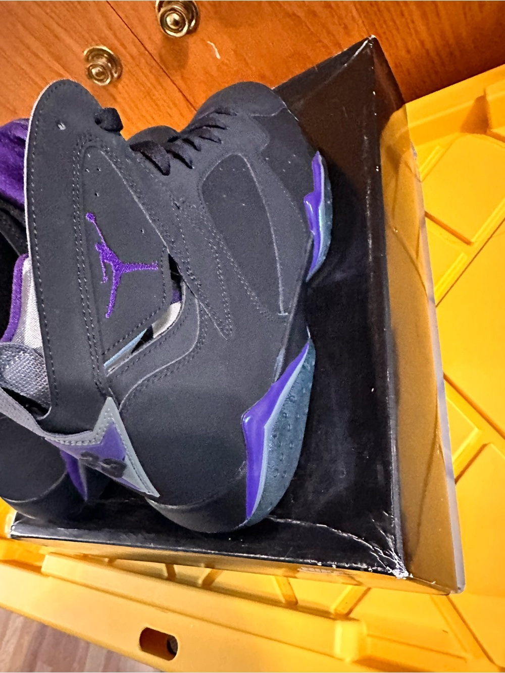 Size 13 - Air Jordan 7 Retro PE Ray Allen Black Purple EUR 47.5 CM 31 - Picture 7 of 13